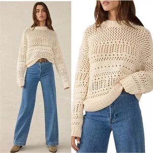 Faherty NWT Women's Whitecap Sweater Cream size Small